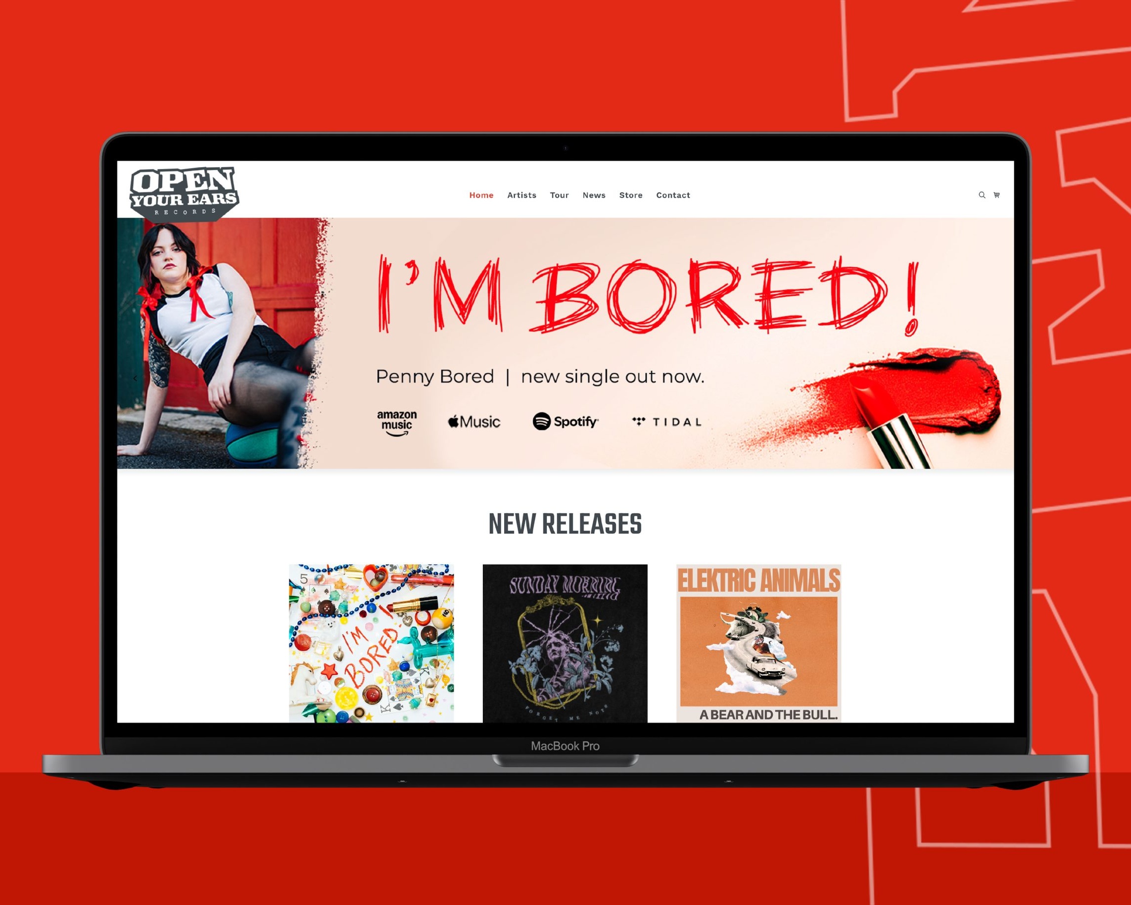 Open Your Ears Records Website Mockup