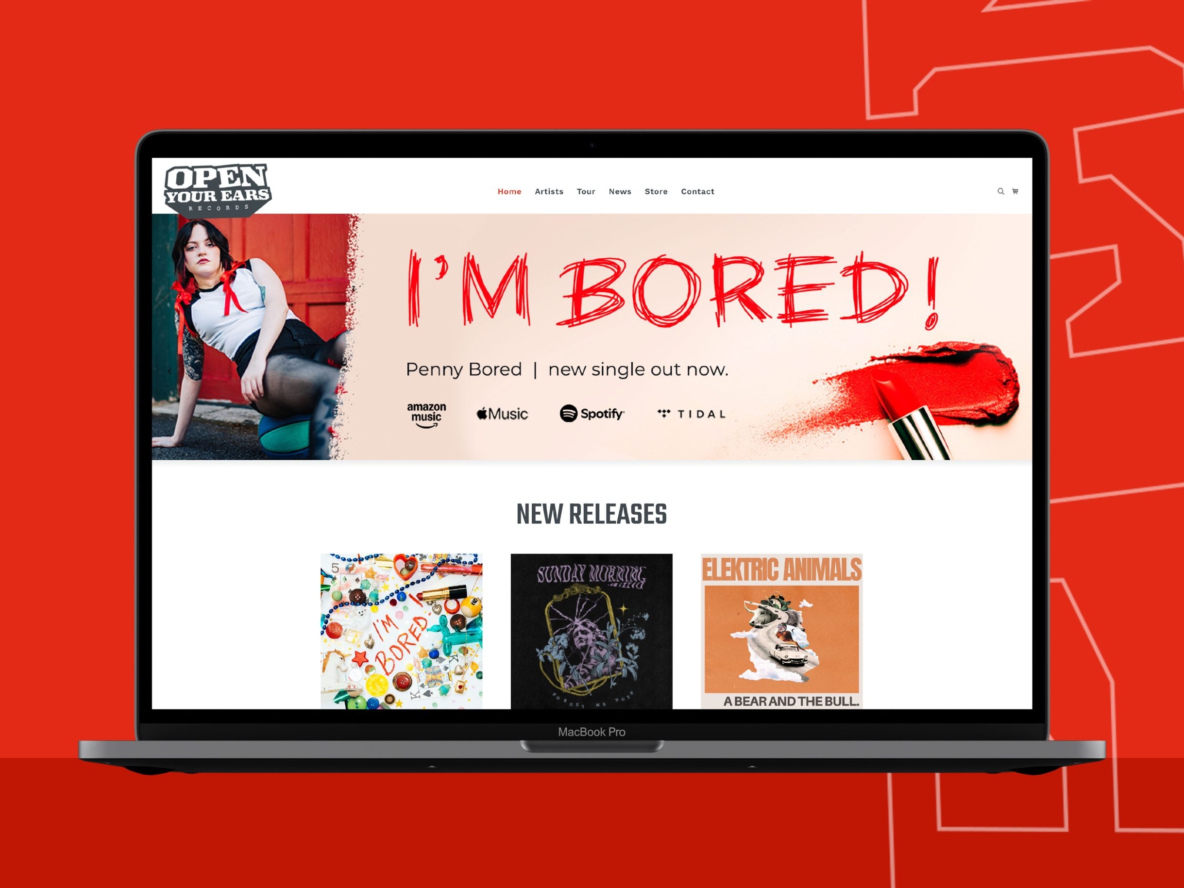 Open Your Ears Records Website Mockup