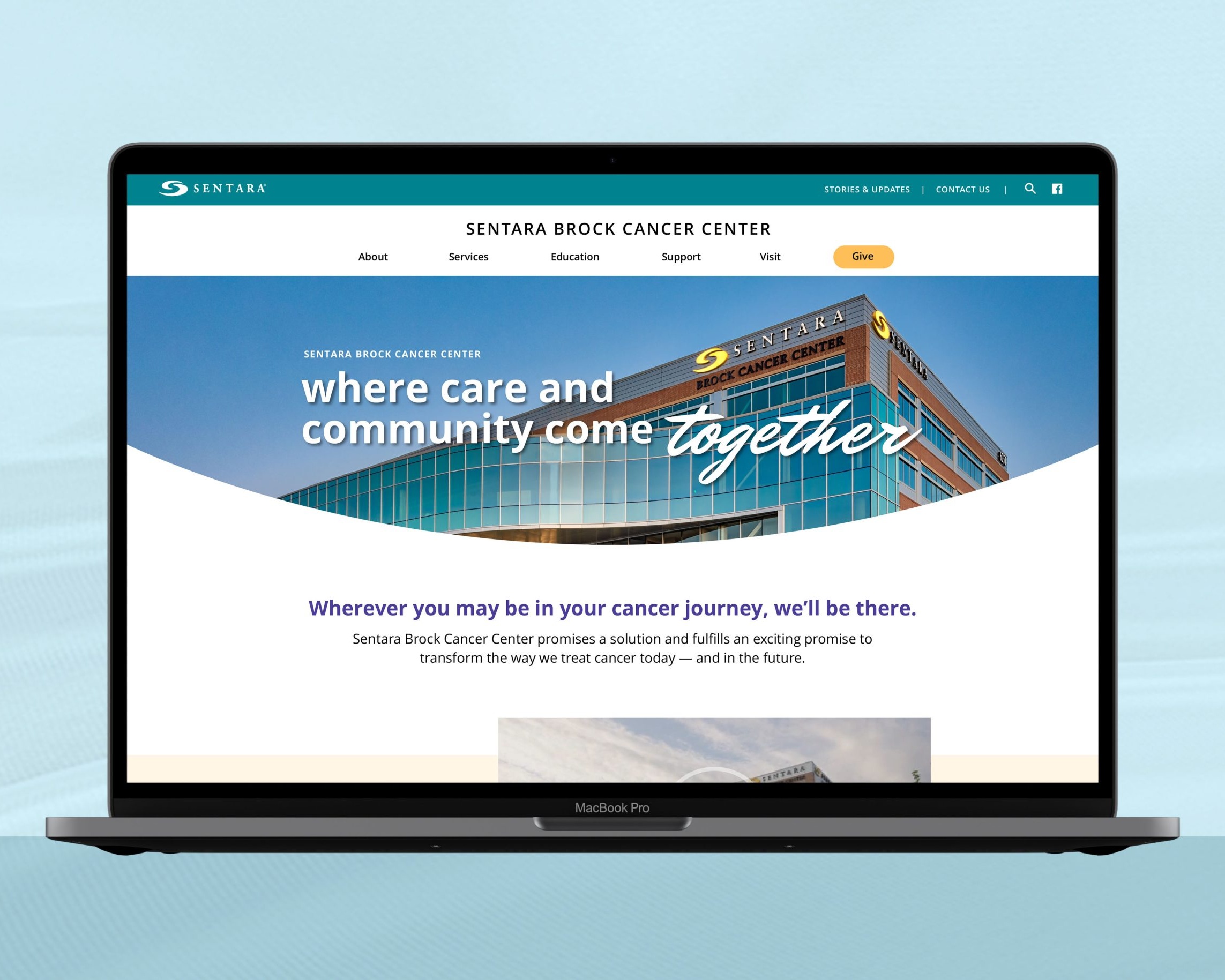 Sentara Brock Cancer Center Mockup